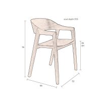 Westlake eetkamerstoel - naturel