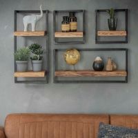 Fraaai Woody metaal wandplank 30 cm