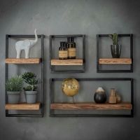 Fraaai Woody metaal wandplank 65 cm