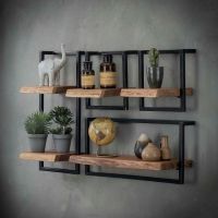 Fraaai Woody metaal wandplank 65 cm