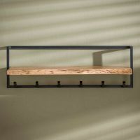 Woody kapstok metaal met plank en 6 haken - OUTLET B