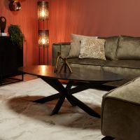 Starfurn Ovale salontafel Faye - 120 cm - marmer - zwart