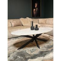 Starfurn Ovale salontafel Faye - 120 cm - marmer - wit