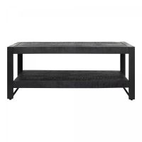 Rechthoekige salontafel Boaz met onderblad - 110 cm - zwart