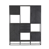 Vakkenkast New York Supreme XXL - 160 cm - zwart