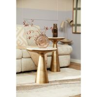 Bijzettafel Essy Ø45 cm - wit marmer