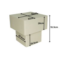 Saya vierkante salontafel - 50 cm - beige