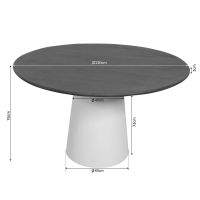 Eettafel Madison ø130 cm kolom poot - naturel