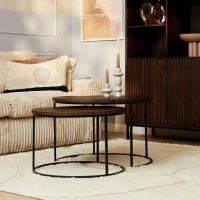 Salontafel Madison ø70 cm set van 2 - bruin