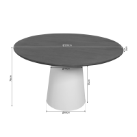 Starfurn Eettafel Madison ø150 cm met kegelpoot - bruin/zand