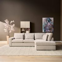 Jesse 2,5-zitsbank ottomane rechts - beige