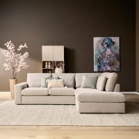 Jesse 2,5-zitsbank ottomane rechts - beige