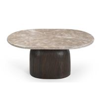 Bijzettafel Noel 90 cm - donkerbruin/marmer