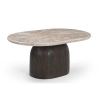 Bijzettafel Noel 90 cm - donkerbruin/marmer