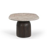 Bijzettafel Noel 90 cm - donkerbruin/marmer