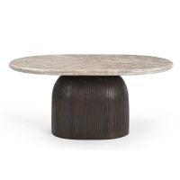 Bijzettafel Noel 90 cm - donkerbruin/marmer