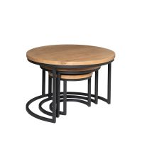 Starfurn Salontafel Dakota set van 3 rond - naturel