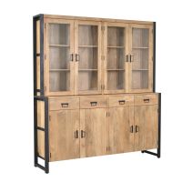 Starfurn Vitrinekast Britt XXL 200 cm - naturel