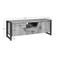 Starfurn Tv meubel Britt met deuren en lade 150 cm - naturel