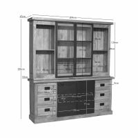 Starfurn Vitrinekast Noa 200 cm - naturel