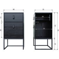 Zola nachtkastje met lade en deur zwart