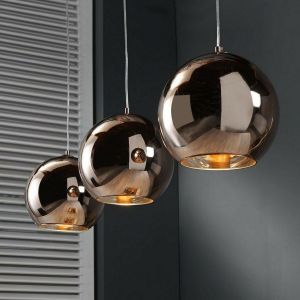 Hexia hanglamp koper glas globe