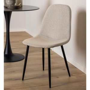 Nøra Oda eetkamerstoel | zwart metaal onderstel | stof Nesia
