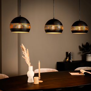 Janelle hanglamp 3L 140 cm bol zwart van het woonmerk Vurna