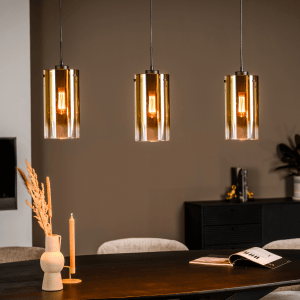 Jalama hanglamp glas goud 3L 100 cm van het woonmerk Vurna