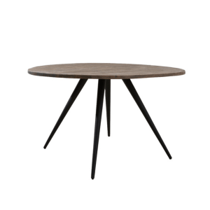Turi eettafel Ø120x76 cm donkerbruin/zwart van het woonmerk Light&Living
