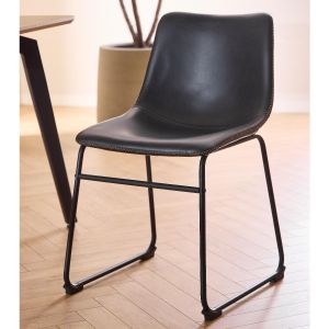 Nilla eetkamerstoel | zwart metaal onderstel | PU vintage