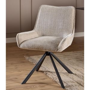 Elya draaistoel | zwart metaal onderstel | stof Juto