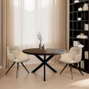 Jesper ronde eettafel - Ø130 cm - hout - naturel van het woonmerk Livingfurn