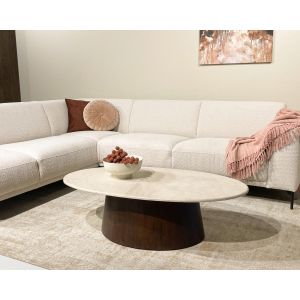 Brix Bottecino salontafel ovaal 120 cm - donkerbruin/beige