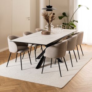 Nøra Axis armstoel | zwart metaal onderstel | stof Basel