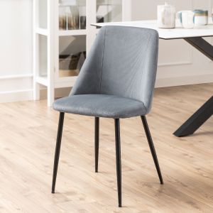 Lirio eetkamerstoel | zwart metaal onderstel | stof Basel