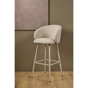 Nøra Rogelio barstoel | grijs metaal onderstel | stof Basel - beige