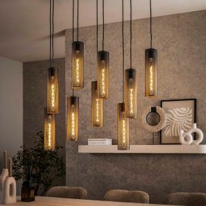 Fraaai Zuri hanglamp 5+4 mesh - artic zwart
