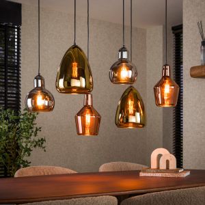 Coventry hanglamp 6L mix artic zwart van het woonmerk Fraaai