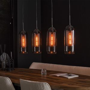 Wrexham hanglamp 4L 105 cm staal smoke