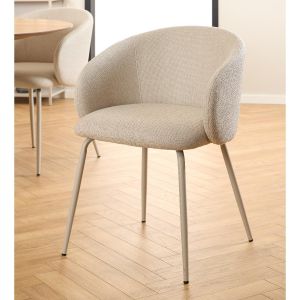 Axis armstoel | grijs metaal onderstel | stof Basel - beige