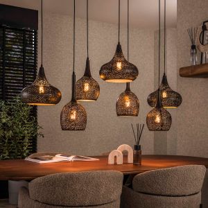 Nelson hanglamp 4+3L - zwart