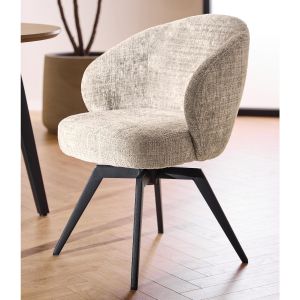 Nexo terugdraai armstoel | zwart metaal onderstel | stof Juto