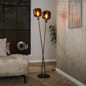 Lacey vloerlamp 2-lichts - sienna bruin