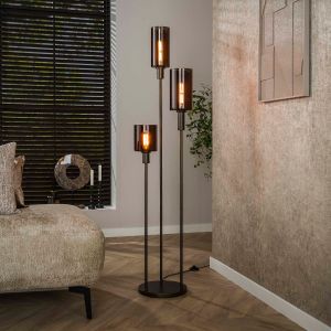 Lucien vloerlamp getrapt 3-lichts - sienna bruin