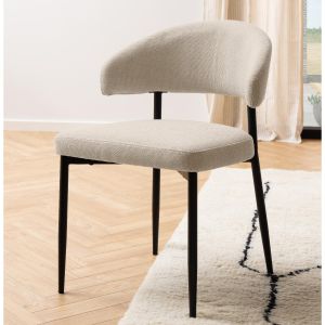 Oakra eetkamerstoel | zwart metaal onderstel | stof Basel