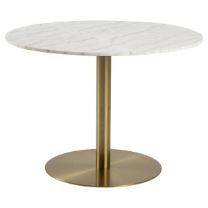 Nøra Yvonne ronde eettafel Ø105x75 cm | gepolijst marmer - wit