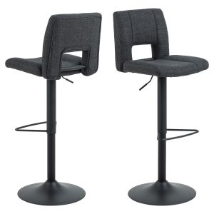 Nøra Chasity verstelbare barstoel | zwart metaal onderstel | stof Basel