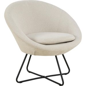 Nøra Melanie fauteuil | zwart metaal onderstel | stof Apia - beige