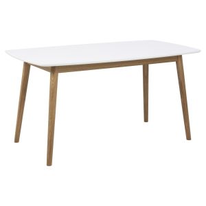 Nøra Elvira rechthoekige eettafel 150x80x75.5 cm | gelakt eikenhout onderstel | MDF - wit